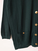 Lade das Bild in den Galerie-Viewer, *Wolle* NEU Cardigan 80s Marine Dunkelgrün (L)
