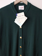 Lade das Bild in den Galerie-Viewer, *Wolle* NEU Cardigan 80s Marine Dunkelgrün (L)
