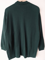 Lade das Bild in den Galerie-Viewer, *Wolle* NEU Cardigan 80s Marine Dunkelgrün (L)

