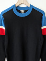 Lade das Bild in den Galerie-Viewer, Pullover 70s Streifen Strick Wolle (L)
