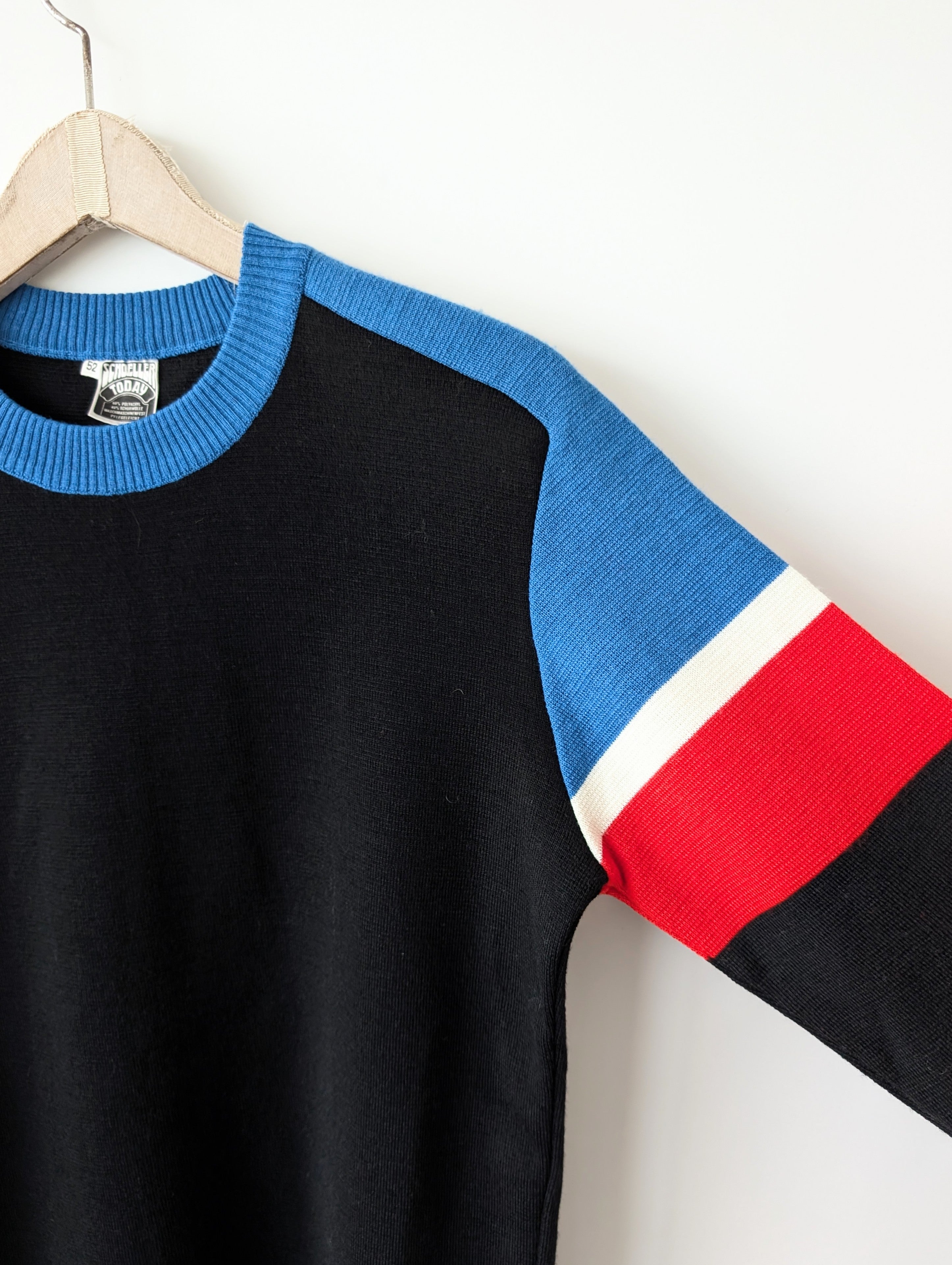 Pullover 70s Streifen Strick Wolle (L)