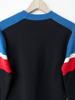 Lade das Bild in den Galerie-Viewer, Pullover 70s Streifen Strick Wolle (L)
