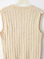 Lade das Bild in den Galerie-Viewer, *Handmade* Pullunder Wolle Streifen Creme Weiß (XL)
