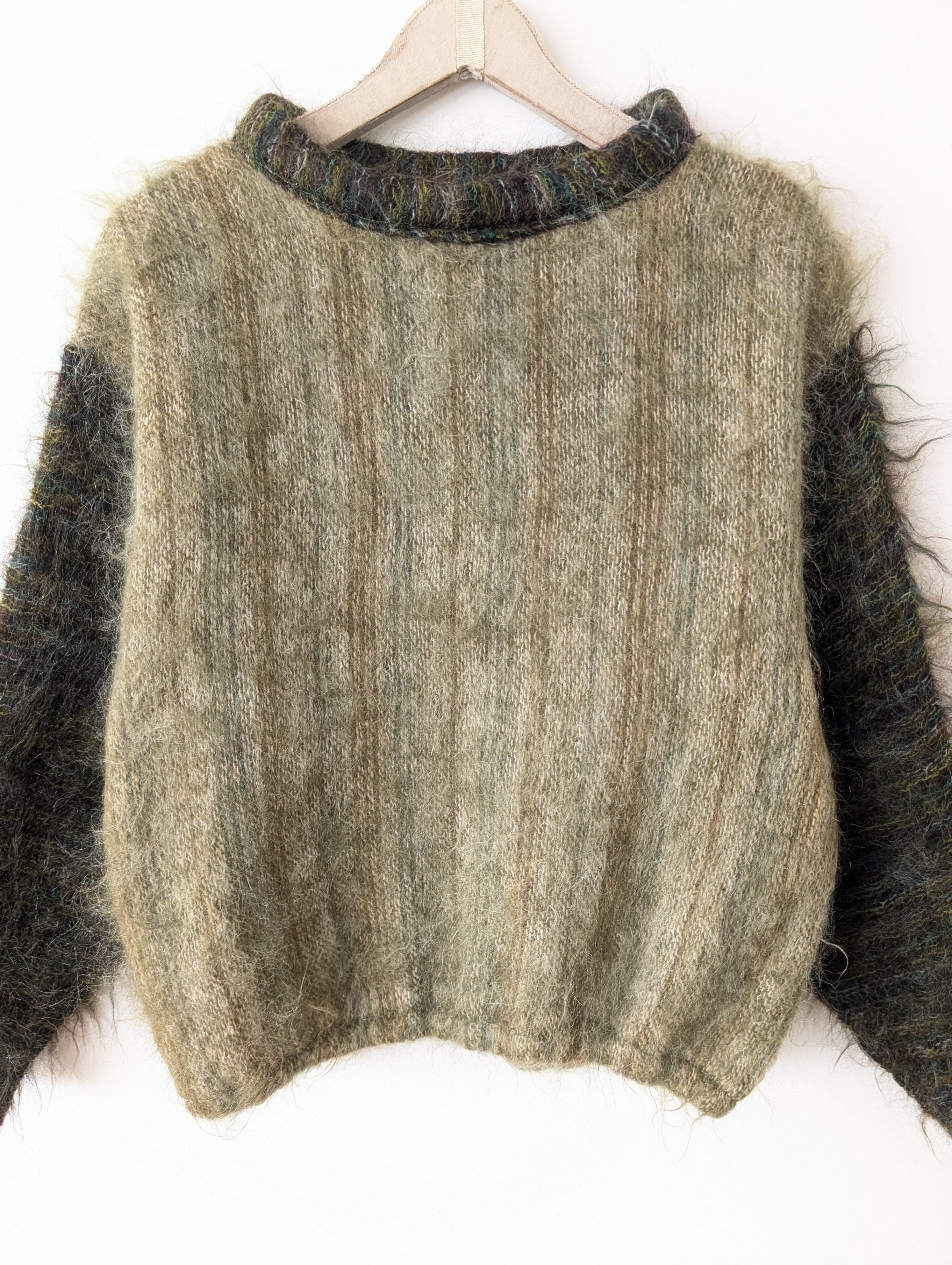 *Handmade* Pullover Bomber Mohair Khaki (XL)