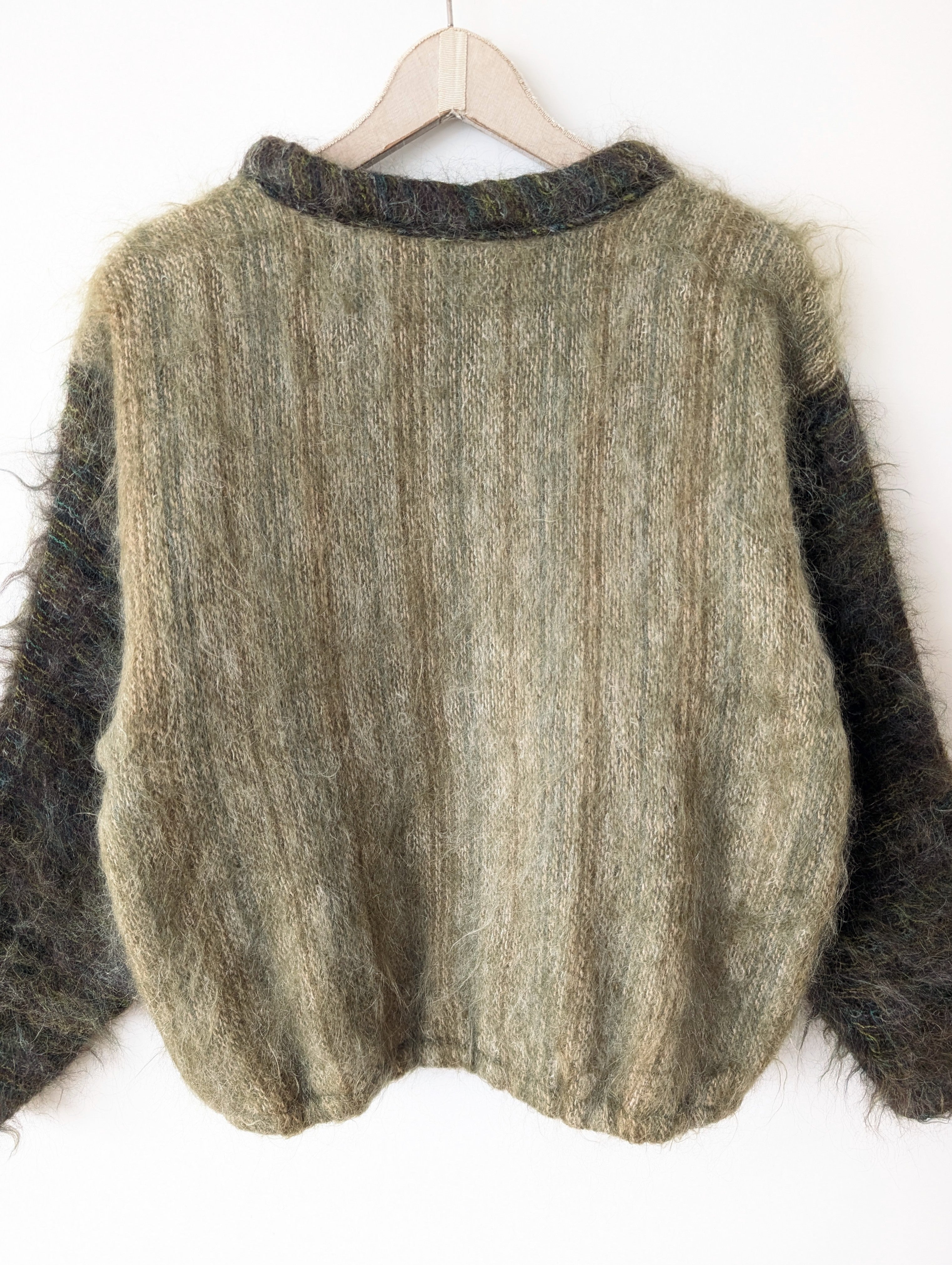 *Handmade* Pullover Bomber Mohair Khaki (XL)