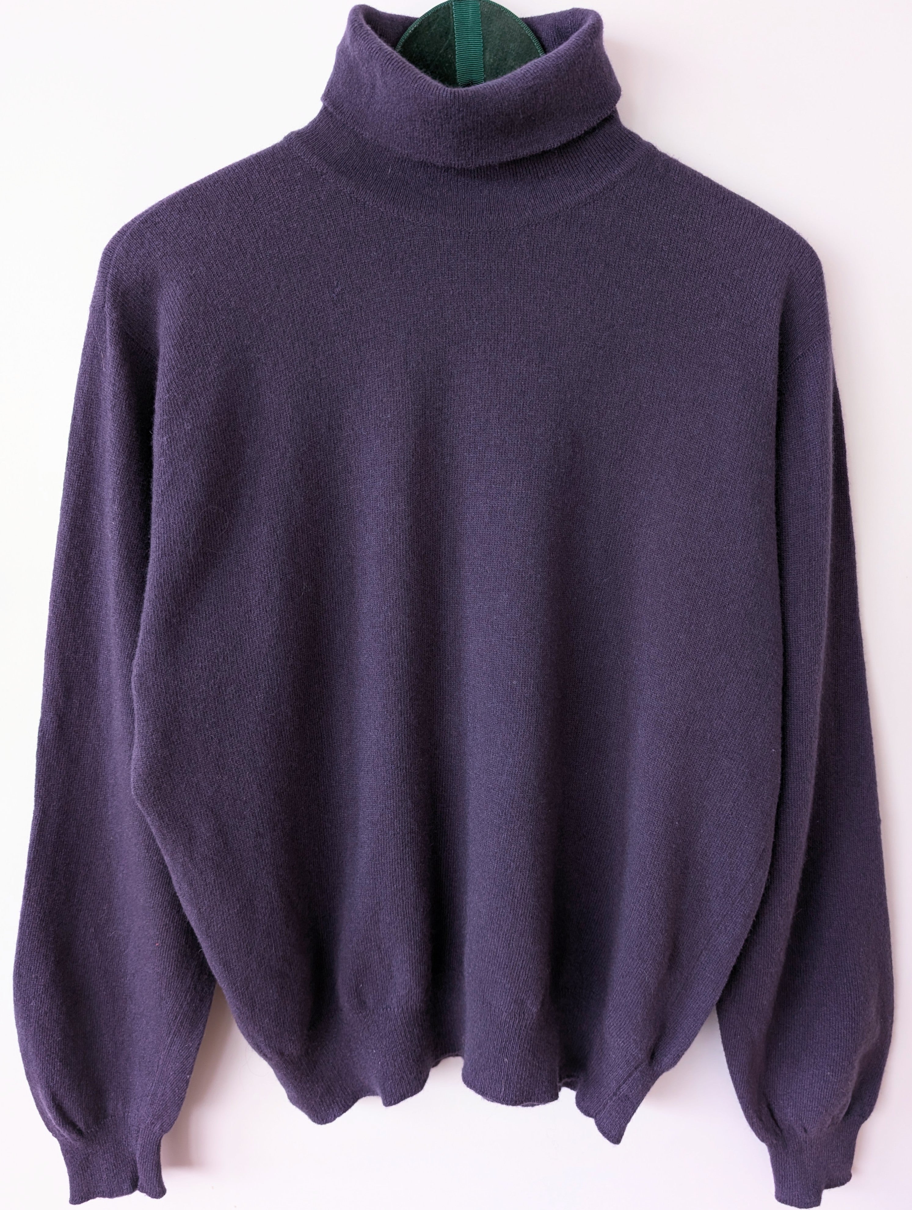 *Wolle* Pullover Rollkragen Schottland Lila (L)