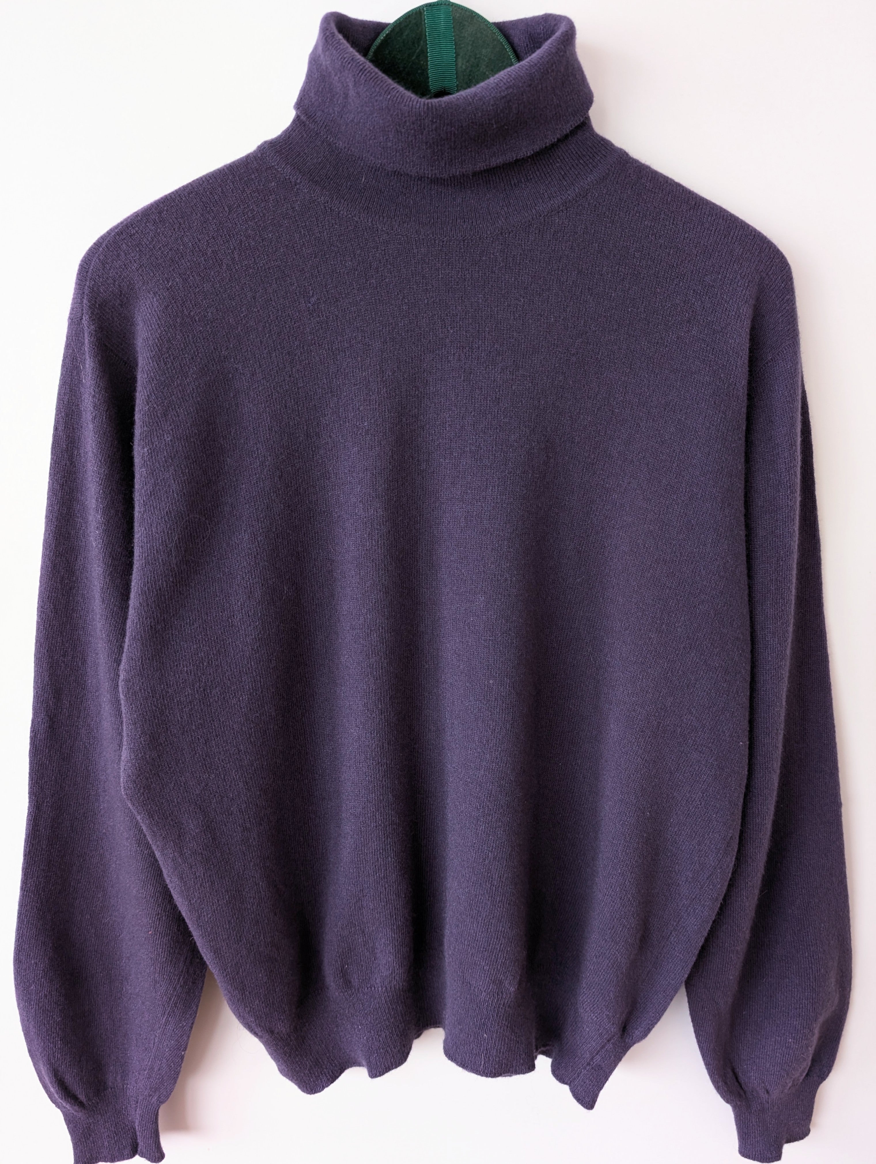 *Wolle* Pullover Rollkragen Schottland Lila (L)