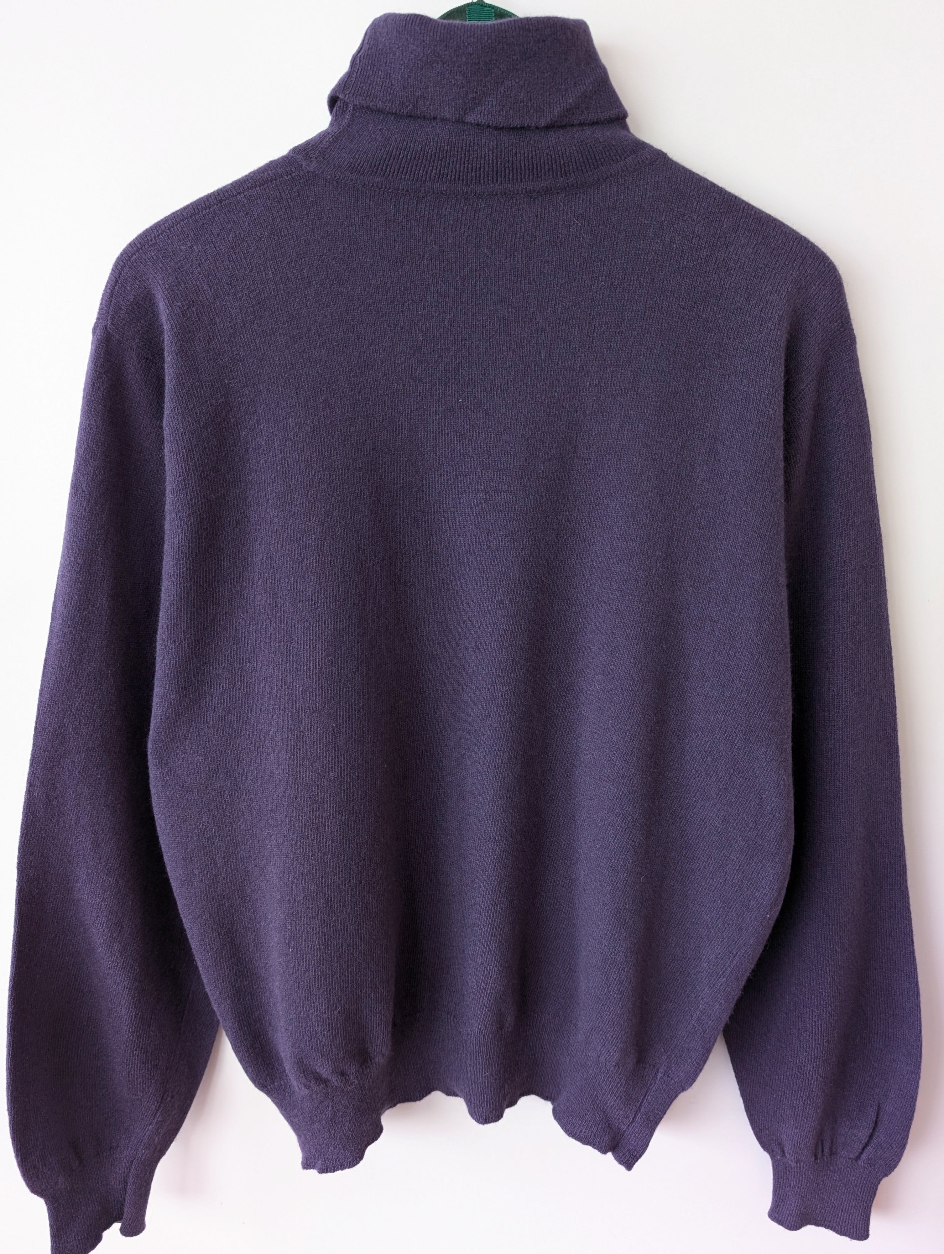 *Wolle* Pullover Rollkragen Schottland Lila (L)