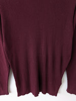 Lade das Bild in den Galerie-Viewer, *Seide* Rollkragen Longsleeve Ripped Weinrot (L-XL)
