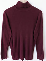 Lade das Bild in den Galerie-Viewer, *Seide* Rollkragen Longsleeve Ripped Weinrot (L-XL)
