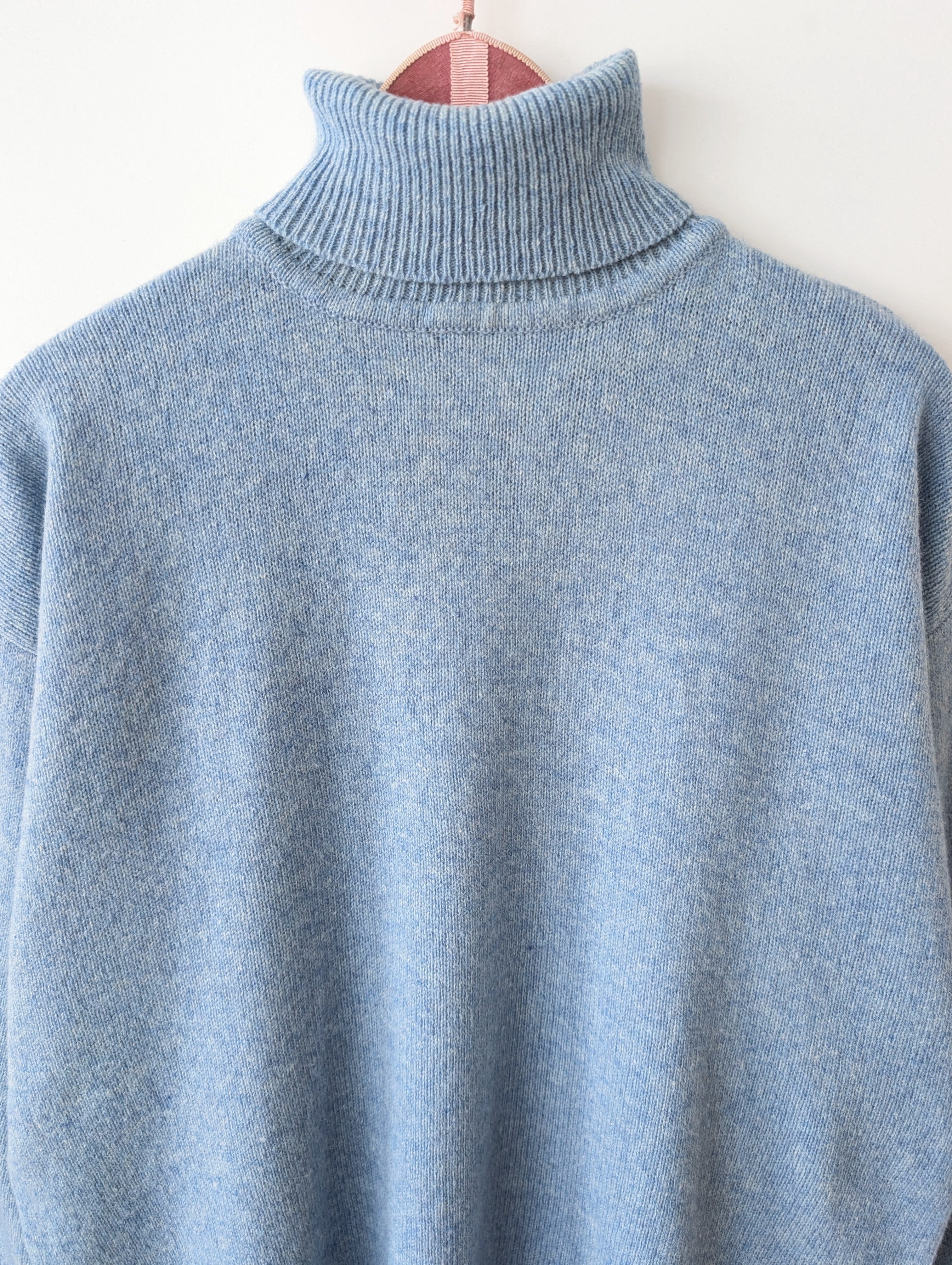 *Wolle* Pullover Rollkragen Basic Hellblau (XL)