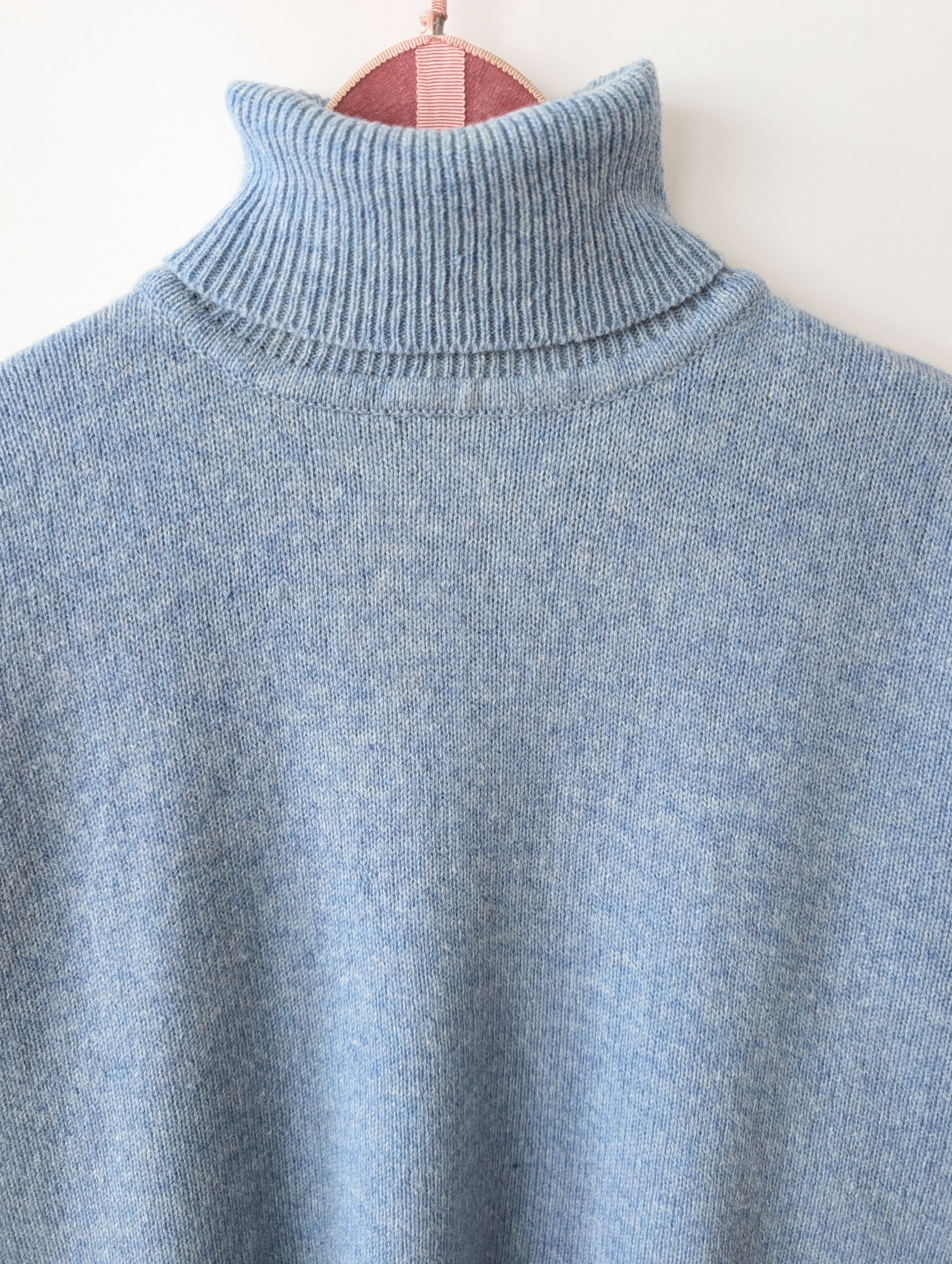 *Wolle* Pullover Rollkragen Basic Hellblau (XL)