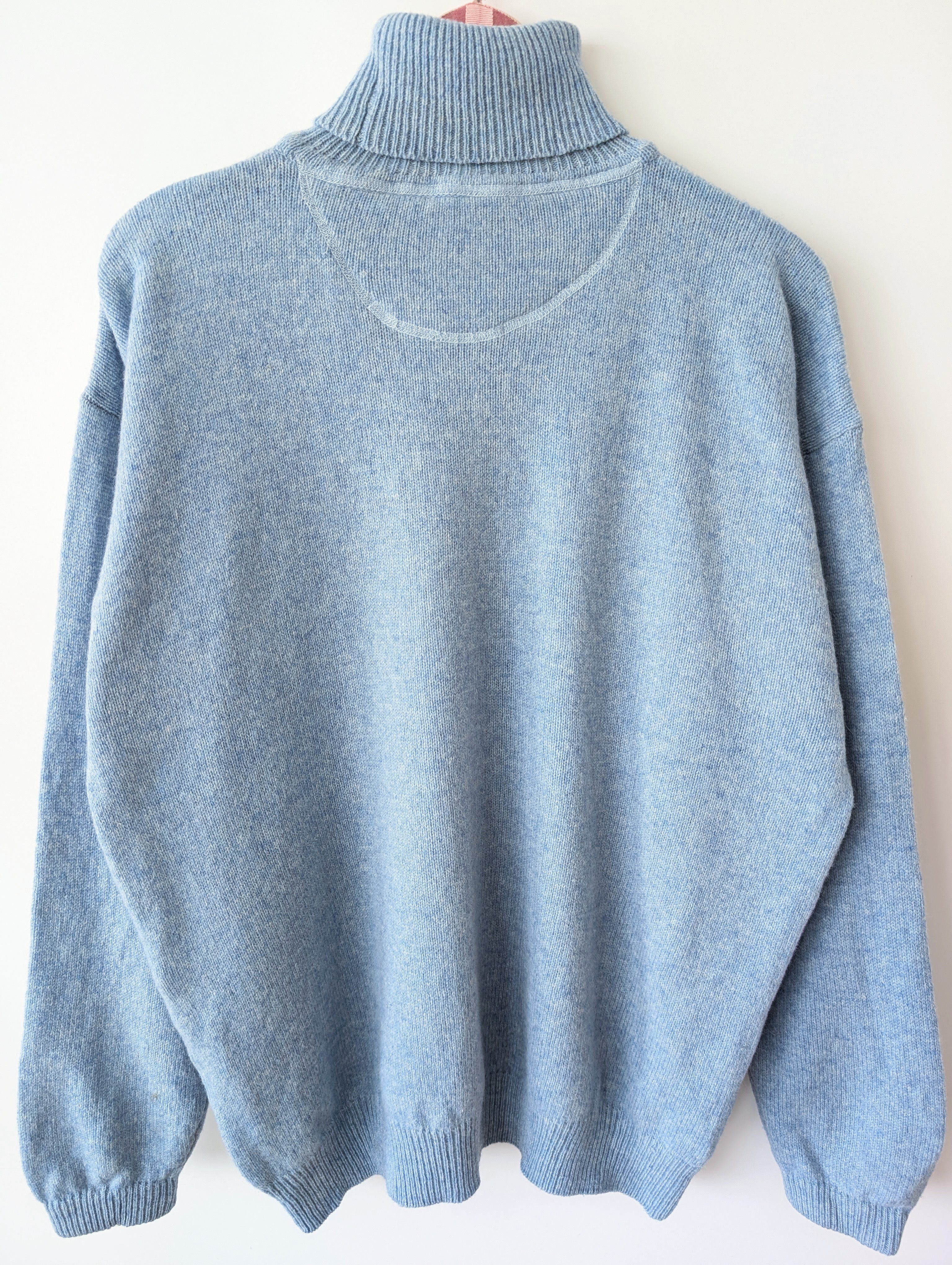 *Wolle* Pullover Rollkragen Basic Hellblau (XL)