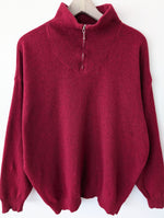 Lade das Bild in den Galerie-Viewer, *Wolle* Pullover Troyer Basic Kirschrot (XL)
