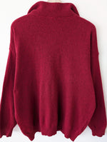 Lade das Bild in den Galerie-Viewer, *Wolle* Pullover Troyer Basic Kirschrot (XL)
