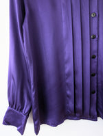 Lade das Bild in den Galerie-Viewer, *Escada* Bluse Seide 80s Lila (L)
