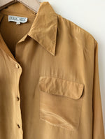 Lade das Bild in den Galerie-Viewer, *Seide* Bluse Premium Basic Senf (L)
