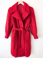 Lade das Bild in den Galerie-Viewer, *Mohair* Mantel 70s Wolle Rot (S)
