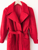 Lade das Bild in den Galerie-Viewer, *Mohair* Mantel 70s Wolle Rot (S)
