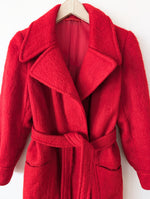 Lade das Bild in den Galerie-Viewer, *Mohair* Mantel 70s Wolle Rot (S)
