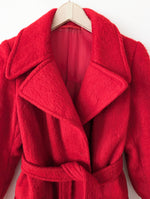 Lade das Bild in den Galerie-Viewer, *Mohair* Mantel 70s Wolle Rot (S)
