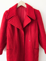 Lade das Bild in den Galerie-Viewer, *Mohair* Mantel 70s Wolle Rot (S)
