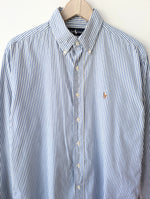 Lade das Bild in den Galerie-Viewer, *Ralph Lauren* Hemd Nadelstreifen Blau (L)
