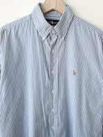 Lade das Bild in den Galerie-Viewer, *Ralph Lauren* Hemd Nadelstreifen Blau (L)
