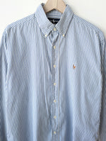 Lade das Bild in den Galerie-Viewer, *Ralph Lauren* Hemd Nadelstreifen Blau (L)
