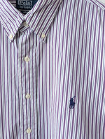 Lade das Bild in den Galerie-Viewer, *Polo Ralph Lauren* Hemd Nadelstreifen Lila (XXL)
