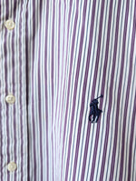 Lade das Bild in den Galerie-Viewer, *Polo Ralph Lauren* Hemd Nadelstreifen Lila (XXL)
