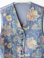 Lade das Bild in den Galerie-Viewer, XMAS Weste Gobelin Bohemian Stick Blau (L-XL)
