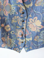 Lade das Bild in den Galerie-Viewer, XMAS Weste Gobelin Bohemian Stick Blau (L-XL)
