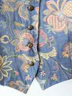 Lade das Bild in den Galerie-Viewer, XMAS Weste Gobelin Bohemian Stick Blau (L-XL)
