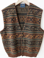 Lade das Bild in den Galerie-Viewer, XMAS *Trussardi* Weste Wolle Bohemian Strick (XL)
