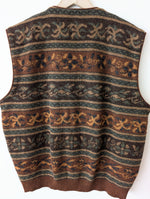 Lade das Bild in den Galerie-Viewer, XMAS *Trussardi* Weste Wolle Bohemian Strick (XL)
