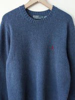 Lade das Bild in den Galerie-Viewer, XMAS *Polo Ralph Lauren* Pullover Merino Angora Blau (XL)
