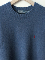 Lade das Bild in den Galerie-Viewer, XMAS *Polo Ralph Lauren* Pullover Merino Angora Blau (XL)
