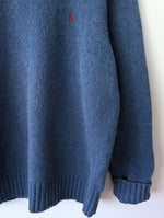 Lade das Bild in den Galerie-Viewer, XMAS *Polo Ralph Lauren* Pullover Merino Angora Blau (XL)
