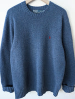 Lade das Bild in den Galerie-Viewer, XMAS *Polo Ralph Lauren* Pullover Merino Angora Blau (XL)
