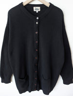 Lade das Bild in den Galerie-Viewer, XMAS *Angora &amp; Wolle* Cardigan Schwarz (XL)

