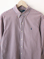 Lade das Bild in den Galerie-Viewer, *Polo Ralph Lauren* Hemd Karo Apricot Blau (L)

