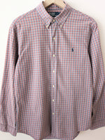Lade das Bild in den Galerie-Viewer, *Polo Ralph Lauren* Hemd Karo Apricot Blau (L)
