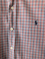 Lade das Bild in den Galerie-Viewer, *Polo Ralph Lauren* Hemd Karo Apricot Blau (L)
