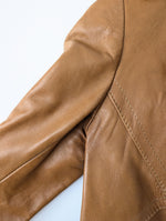 Lade das Bild in den Galerie-Viewer, Leder Blouson Jacke 70s Cognac (S)
