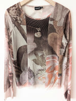 Lade das Bild in den Galerie-Viewer, *Desigual* Mesh Shirt Transparent Print (XL)
