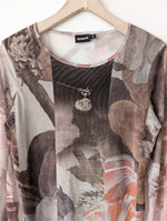 Lade das Bild in den Galerie-Viewer, *Desigual* Mesh Shirt Transparent Print (XL)
