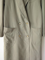 Lade das Bild in den Galerie-Viewer, *Wolle* Mantel Zweireiher 80s Salbei Khaki (L)
