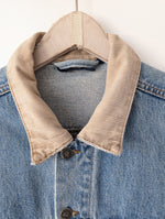Lade das Bild in den Galerie-Viewer, Jeansjacke Cord Kragen 90s Polo Stick (L)
