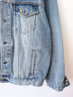 Lade das Bild in den Galerie-Viewer, Jeansjacke Cord Kragen 90s Polo Stick (L)
